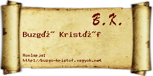 Buzgó Kristóf névjegykártya