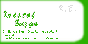 kristof buzgo business card